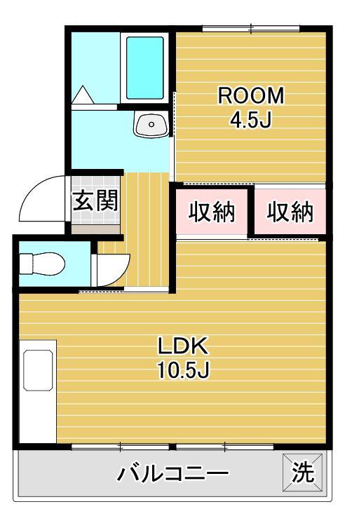 高崎昭和ビル(1LDK/1階)の間取り写真