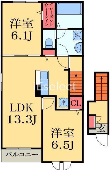 BON VOYAGE(2LDK/2階)の間取り写真