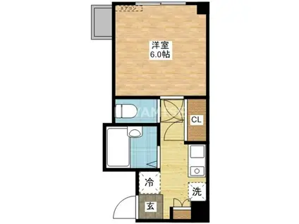 マルカ宝町(1K/2階)の間取り写真