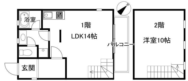 NAGANIA2000(1LDK/1階)の間取り写真
