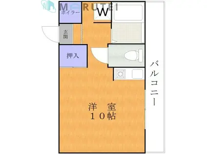 リバーストーンマンション(ワンルーム/3階)の間取り写真