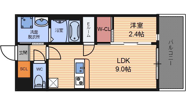 セレニテ天六リアン(1LDK/6階)の間取り写真