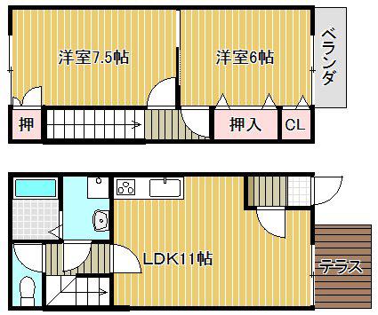 ビ・アレイド(2LDK/1階)の間取り写真