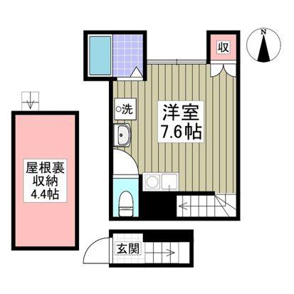 ライズ浜田山(ワンルーム/2階)の間取り写真