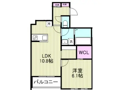 SOLANA I(1SLDK/2階)の間取り写真