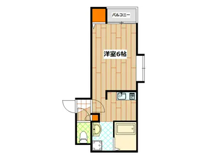 ポートレジデンス(1K/1階)の間取り写真