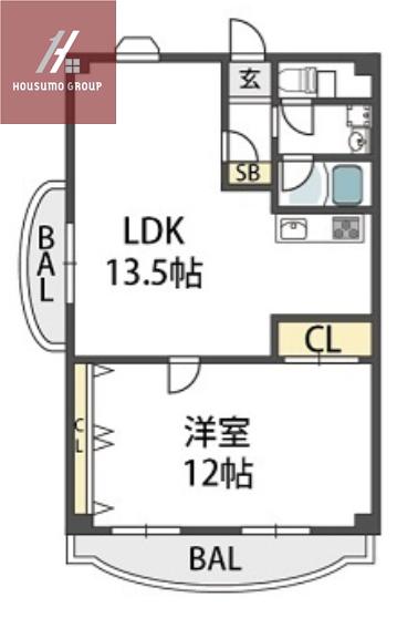 インフィールドハイツ(1LDK/7階)の間取り写真