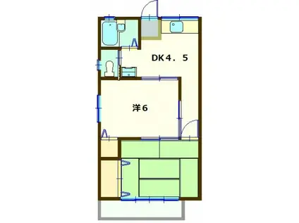 ベルメゾン(2DK/2階)の間取り写真