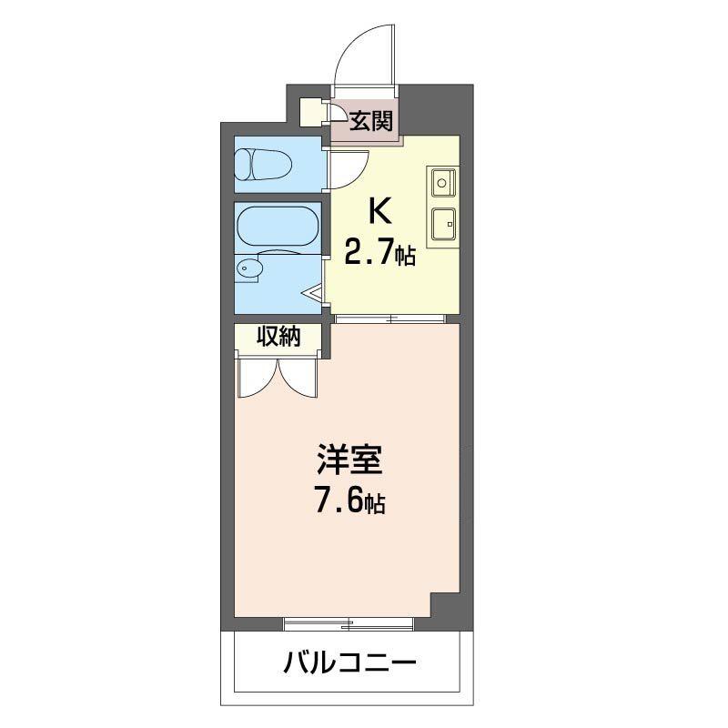 ソレイユ三和(1K/3階)の間取り写真