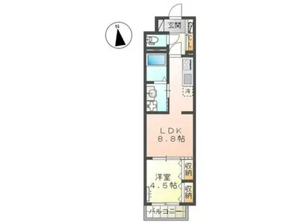 ファインヴィラIX(1LDK/2階)の間取り写真