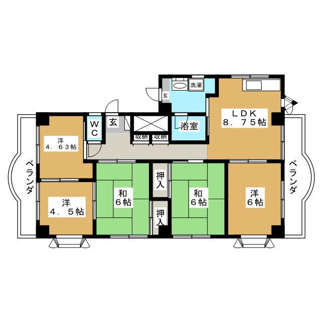 オレンジボックス(5LDK/3階)の間取り写真