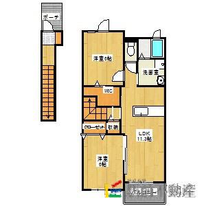 エム・フレールI(2LDK/2階)の間取り写真