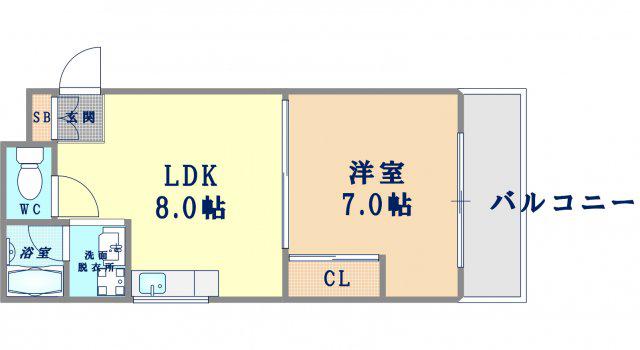サザンクロス(1LDK/1階)の間取り写真
