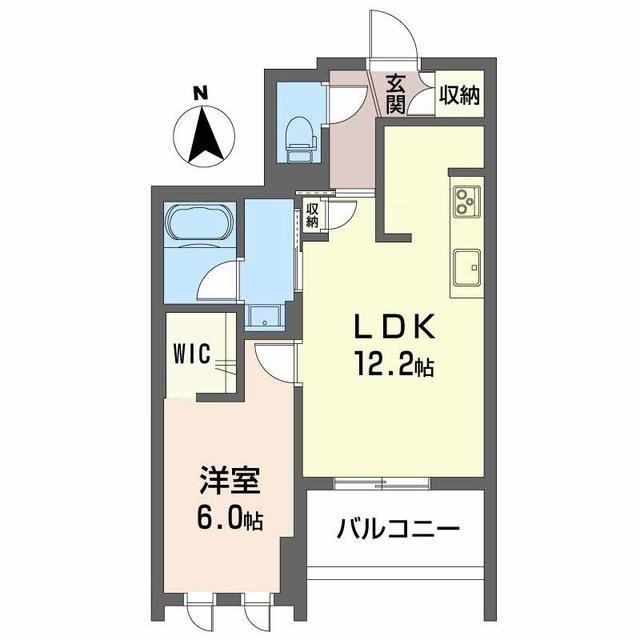 コンフォーザ虎丸(1LDK/1階)の間取り写真