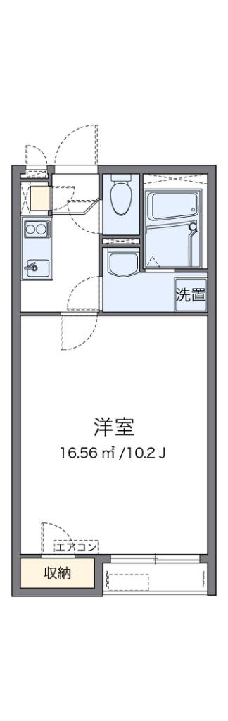 クレイノ湘南美住町(1K/2階)の間取り写真