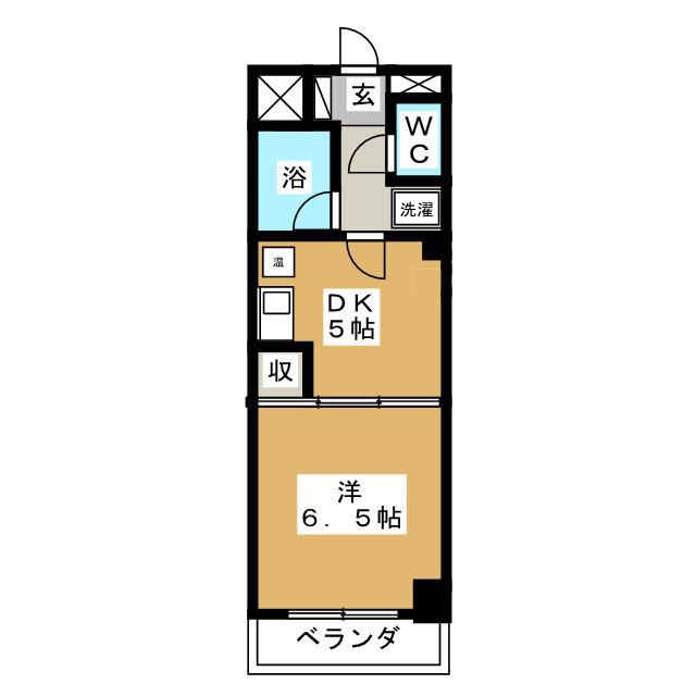 ハイパールコート(1DK/6階)の間取り写真