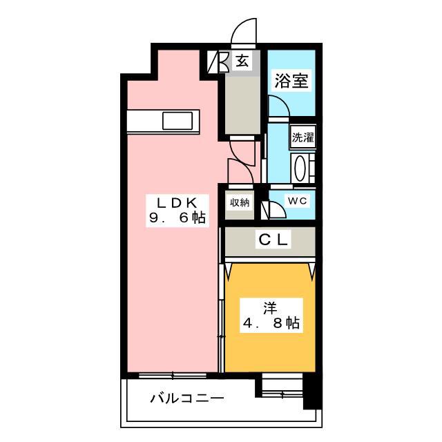 S-FORT筑紫通(1LDK/6階)の間取り写真