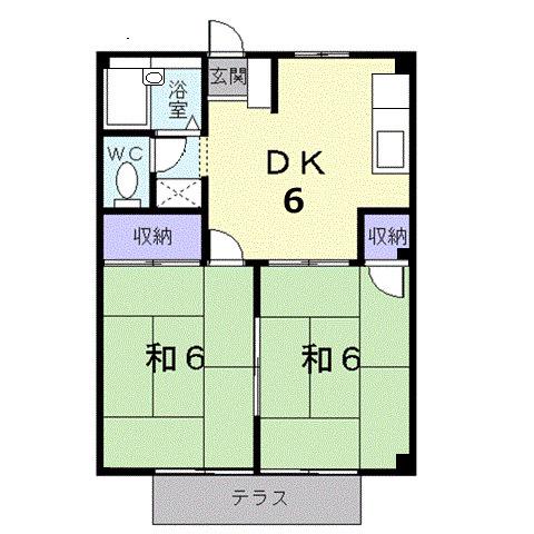 シティハイツサトウ(2DK/1階)の間取り写真