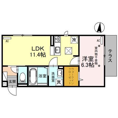 GLORY DAYS大宮(1LDK/1階)の間取り写真