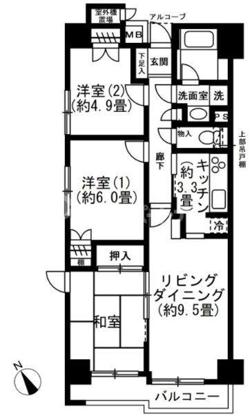 藤和シティコープ町屋II(3LDK/3階)の間取り写真