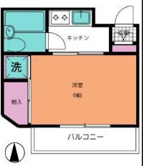 シンコーハイム小金井(1K/3階)の間取り写真