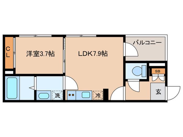 LE CIELIII(1LDK/1階)の間取り写真