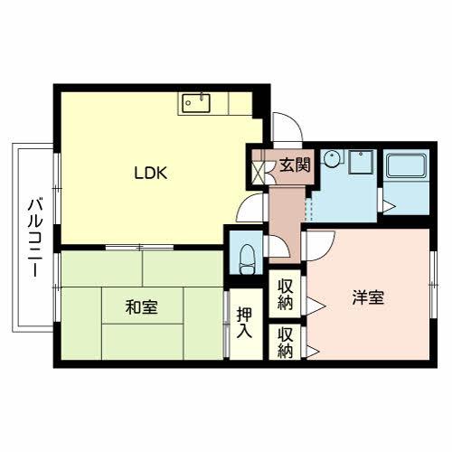 エステ-トヴィラ(2LDK/1階)の間取り写真