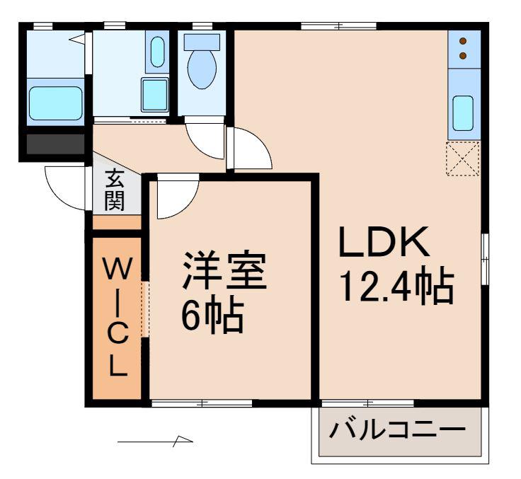 フォーレス有本(1LDK/2階)の間取り写真