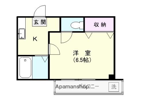 アーネスト下荒田(1K/2階)の間取り写真