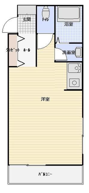 ポニービル(ワンルーム/3階)の間取り写真