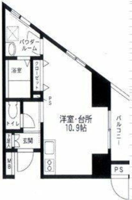 スカイプラザII(ワンルーム/3階)の間取り写真