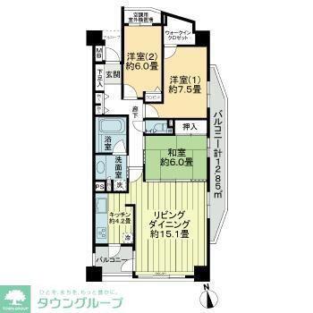 ライオンズプラザ大宮シティ(2LDK/11階)の間取り写真