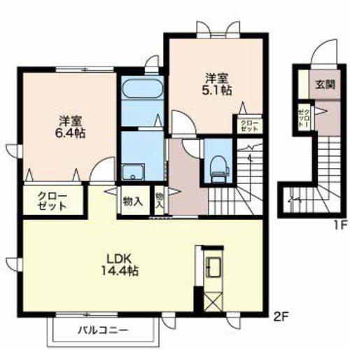 シャルマン小杉(3LDK/2階)の間取り写真