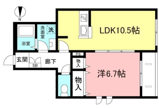 PADAWAN(1LDK/1階)の間取り写真