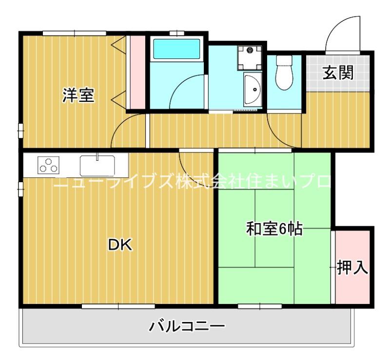 グランフォルム彩都(2DK/2階)の間取り写真