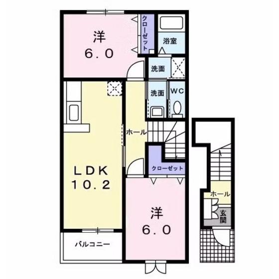 サンリット II(2LDK/2階)の間取り写真