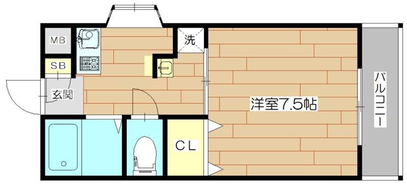 DO IBARAKI(1K/3階)の間取り写真