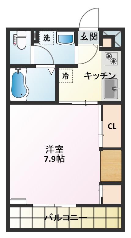 リブリ・HIYOSHIリブリ日吉(ワンルーム/1階)の間取り写真