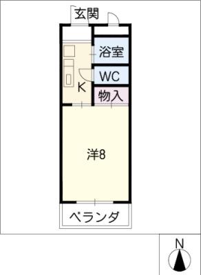 UNAX-III(1K/1階)の間取り写真