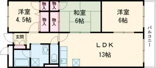 AUTUMN HILL(3LDK/2階)の間取り写真
