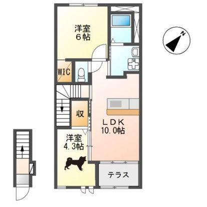 PRECIOUS ONE(2LDK/2階)の間取り写真