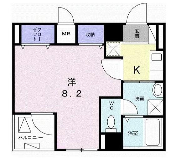ヴェルデセゾン(1K/5階)の間取り写真