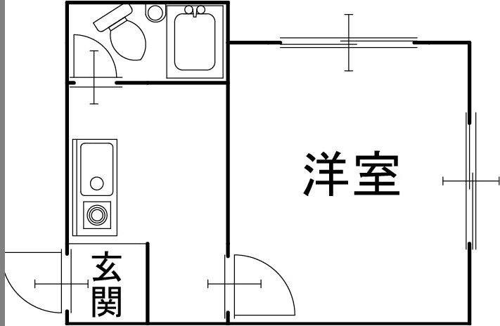 ヒルズアベニューひとみ(1K/2階)の間取り写真