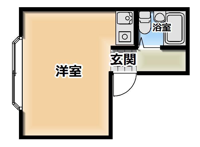 北巣本ハイツ(ワンルーム/3階)の間取り写真