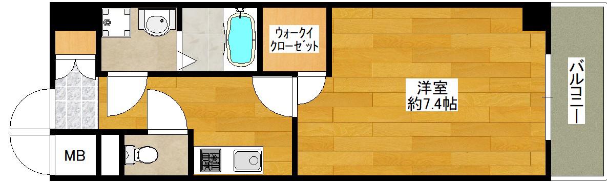 エスリード江坂垂水町(1K/8階)の間取り写真