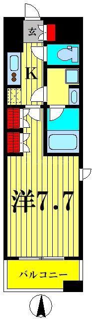 ラティエラ大島(1K/5階)の間取り写真