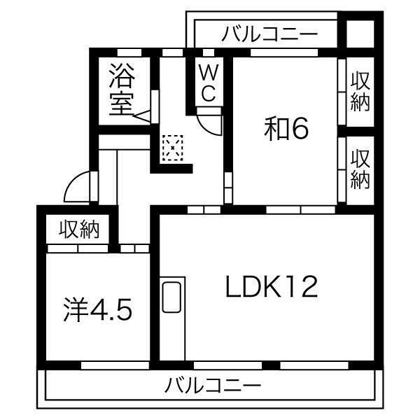 コーポポエム(2LDK/2階)の間取り写真