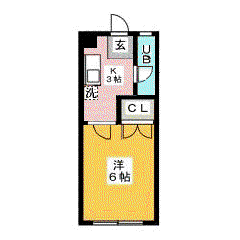 アルテハイム井尻B(1K/1階)の間取り写真