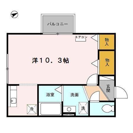 CKS A(ワンルーム/2階)の間取り写真