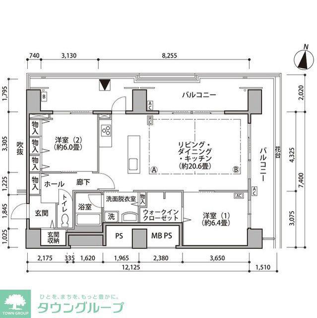 東雲キャナルコートCODAN17号棟(2LDK/9階)の間取り写真